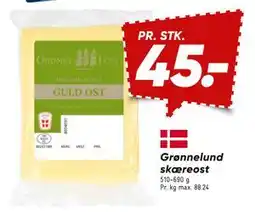 Bilka Grønnelund skæreost, DKK 45 tilbud