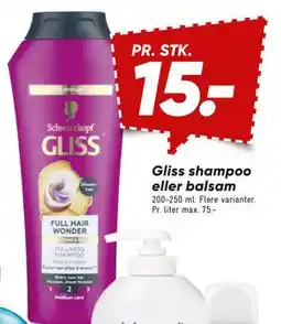 Bilka Gliss shampoo eller balsam, DKK 15 tilbud