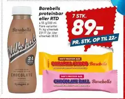 Bilka Barebells proteinbar eller RTD, DKK 89 tilbud