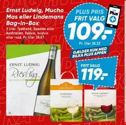 Bilka Ernst Ludwig, Mucho Mas eller Lindemans Bag-in-Box, DKK 119, App-pris tilbud