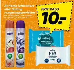 Bilka At Home luftfriskere eller Salling rengøringsservietter, DKK 10 tilbud