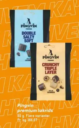 Bilka Pingvin premium lakrids, DKK 15 tilbud