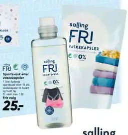 Bilka Sportsvask eller vaskekapsler, DKK 25 tilbud