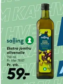 Bilka Ekstra jomfru olivenolie, DKK 59 tilbud