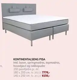 Daells Bolighus KONTINENTALSENG PISA tilbud