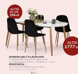 Daells Bolighus SPISEBORD MED 2 TILLÆGSPLADER, DKK 1777 tilbud