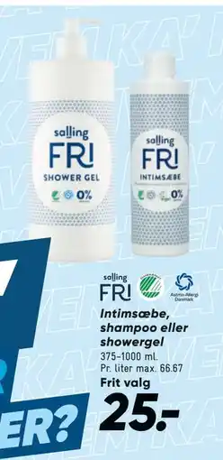 Bilka Intimsæbe, shampoo eller showergel, DKK 25 tilbud