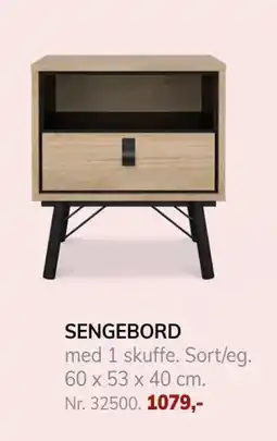 Daells Bolighus SENGEBORD, DKK 1079 tilbud