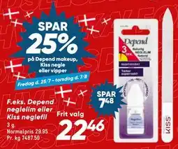 Bilka Depend neglelim eller Kiss neglefil, DKK 22.46 tilbud