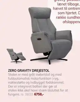 Daells Bolighus ZERO GRAVITY DREJESTOL, DKK 6758 tilbud