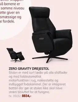 Daells Bolighus ZERO GRAVITY DREJESTOL, DKK 8834 tilbud