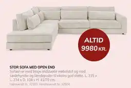 Daells Bolighus STOR SOFA MED OPEN END, DKK 9980 tilbud