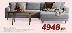Daells Bolighus SOFA MED XL CHAISELONG, DKK 4948 tilbud