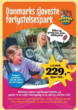 Netto Danmarks sjoveste forlystelsespark, DKK 229 tilbud