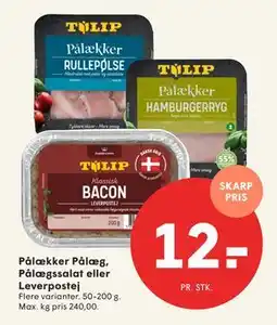 SPAR Pålækker Pålæg, Pålægssalat eller Leverpostej, DKK 12 tilbud