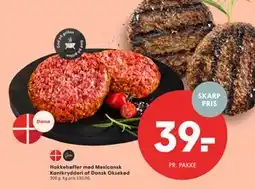 SPAR Hakkebøffer med Mexicansk Kantkrydderi af Dansk Oksekød, DKK 39 tilbud