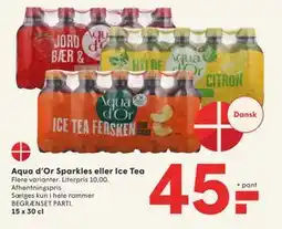 SPAR Aqua d’Or Sparkles eller Ice Tea, DKK 45 tilbud