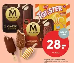 Magnum eller Frisko Ispinde, DKK 28