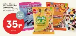 SPAR Malaco Slikpose eller Skipper’s Mini Pipes Original, DKK 35 tilbud