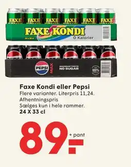 SPAR Faxe Kondi eller Pepsi, DKK 89 tilbud