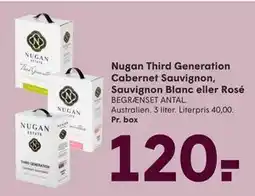 SPAR Nugan Third Generation Cabernet Sauvignon, Sauvignon Blanc eller Rosé, DKK 120 tilbud