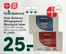 Grøn Balance Øllingegaard Økologisk Smør, DKK 25