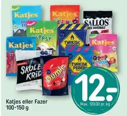 REMA 1000 Katjes eller Fazer 100-150 g, DKK 12 tilbud
