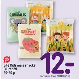REMA 1000 Life Kids majs snacks Glutenfri 30-50 g, DKK 12 tilbud