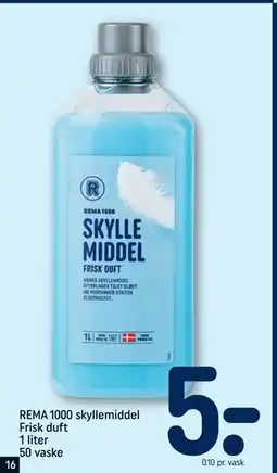 REMA 1000 REMA 1000 skyllemiddel Frisk duft 1 liter 50 vaske, DKK 5 tilbud