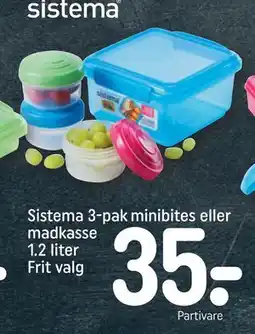 REMA 1000 Sistema 3-pak minibites eller madkasse 1.2 liter Frit valg, DKK 35 tilbud