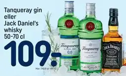 REMA 1000 Tanqueray gin eller Jack Daniel's whisky, DKK 109 tilbud