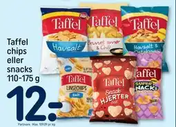 REMA 1000 Taffel chips eller snacks, DKK 12 tilbud