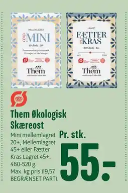 Min Købmand Them Økologisk Skæreost, DKK 55 tilbud