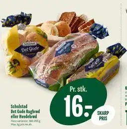 Min Købmand Schulstad Det Gode Rugbrød eller Hvedebrød, DKK 16 tilbud