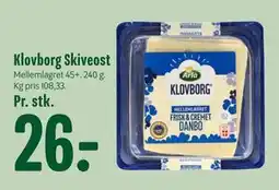 Min Købmand Klovborg Skiveost, DKK 26 tilbud