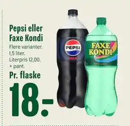 Min Købmand Pepsi eller Faxe Kondi, DKK 18 tilbud