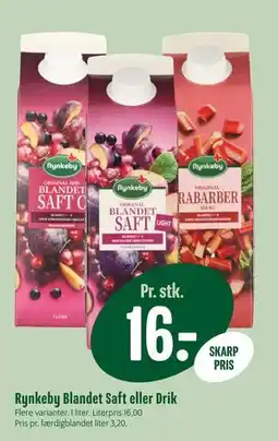 Min Købmand Rynkeby Blandet Saft eller Drik, DKK 16 tilbud