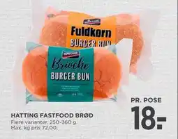 MENY HATTING FASTFOOD BRØD, DKK 18 tilbud