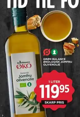 MENY GRØN BALANCE ØKOLOGISK JOMFRU OLIVENOLIE, DKK 119.95 tilbud