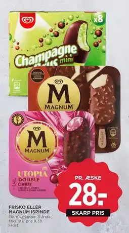 MENY FRISKO ELLER MAGNUM ISPINDE, DKK 28 tilbud
