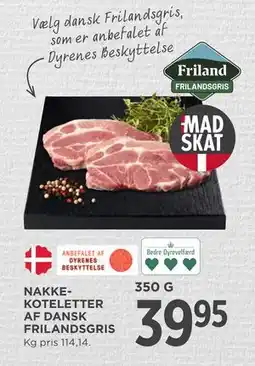 MENY NAKKEKOTELETTER AF DANSK FRILANDSGRIS, DKK 39.95 tilbud
