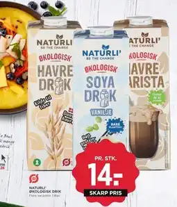 MENY NATURLI’ ØKOLOGISK DRIK, DKK 14 tilbud