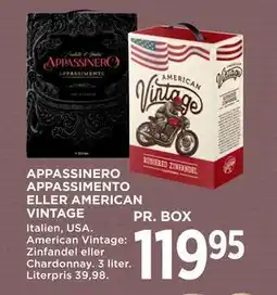 MENY APPASSINERO APPASSIMENTO ELLER AMERICAN VINTAGE, DKK 119.95 tilbud