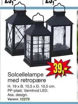 Harald Nyborg Solcellelampe med retropære, DKK 39 tilbud
