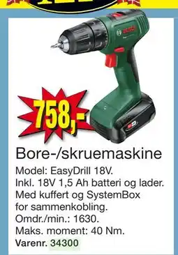 Harald Nyborg Bore-/skruemaskine, DKK 758 tilbud
