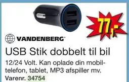 Harald Nyborg USB Stik dobbelt til bil, DKK 77 tilbud