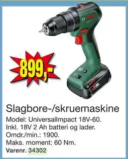 Harald Nyborg Slagbore-/skruemaskine, DKK 899 tilbud