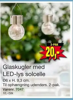 Harald Nyborg Glaskugler med LED-lys solcelle, DKK 20 tilbud