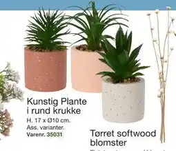 Harald Nyborg Kunstig Plante i rund krukke, DKK 19 tilbud