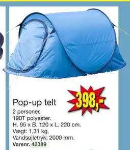 Harald Nyborg Pop-up telt, DKK 398 tilbud
